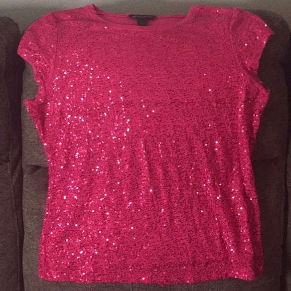 pink sequin blouse